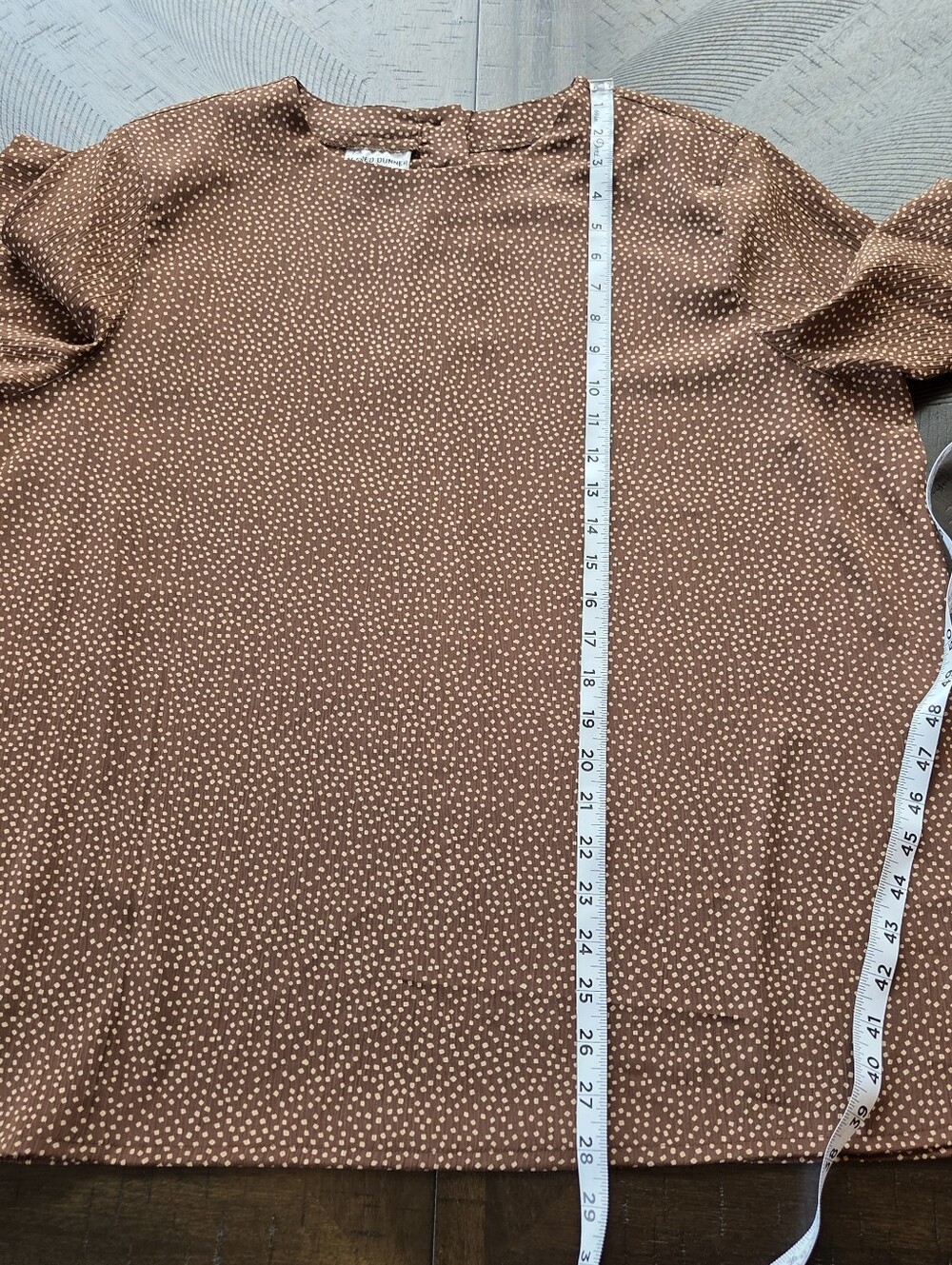 NWT Alfred Dunner Brown Polka Dot Short Sleeve Blouse - Size 18 - Picture 10 of 11